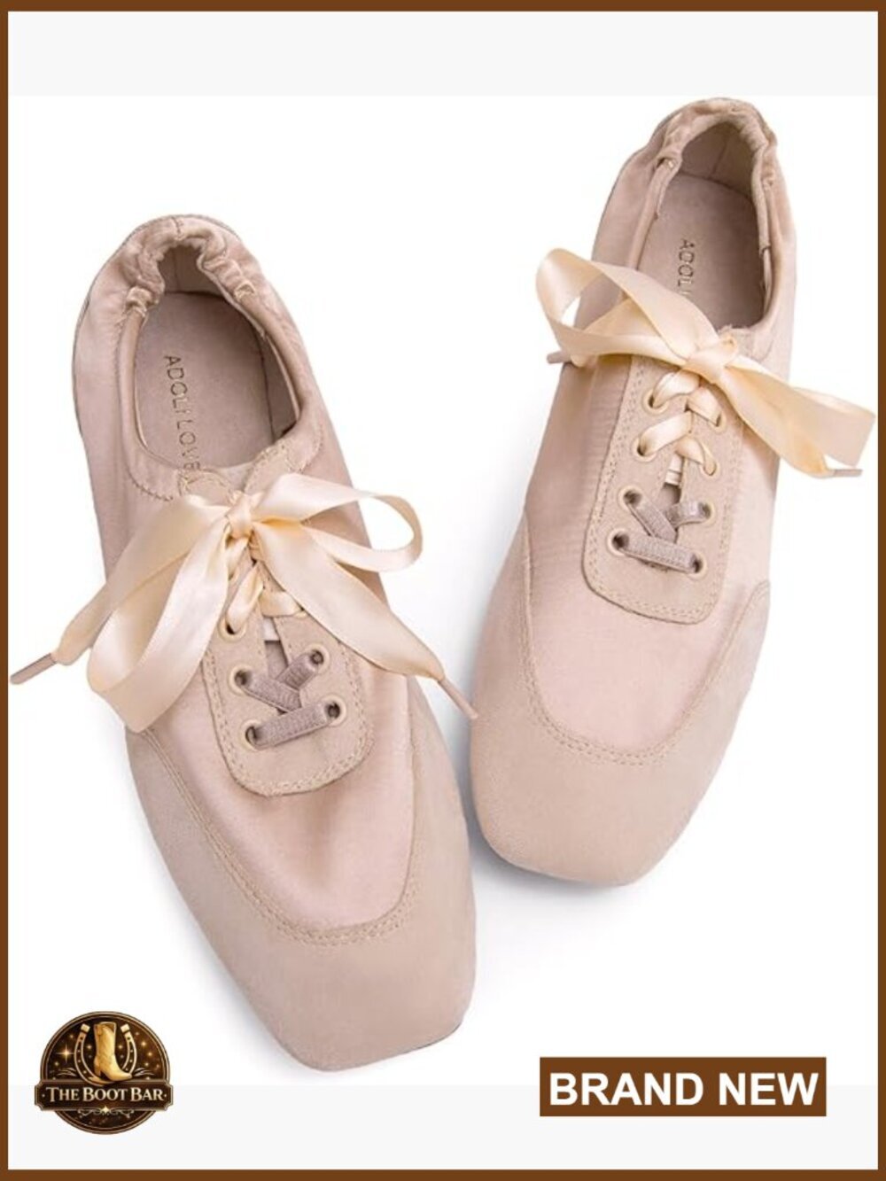 Square Toe Ballet Inspired Flats Lace Up Comfortable Lightweight Walking Tennis